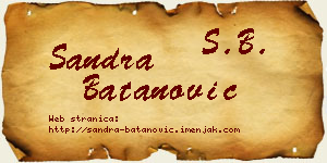 Sandra Batanović vizit kartica